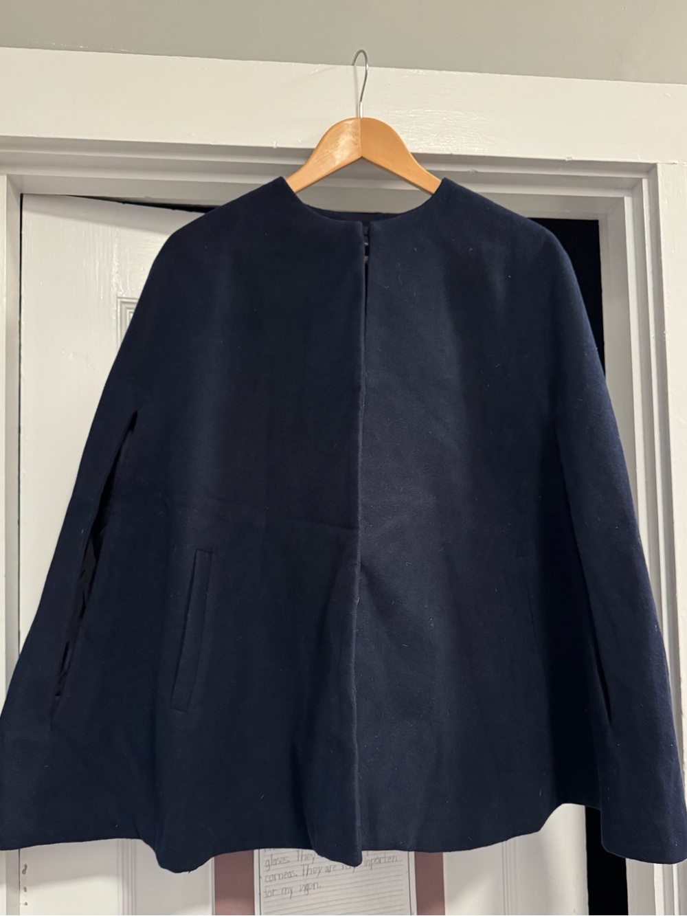 Jealous Tomato Navy Wool Cape Coat